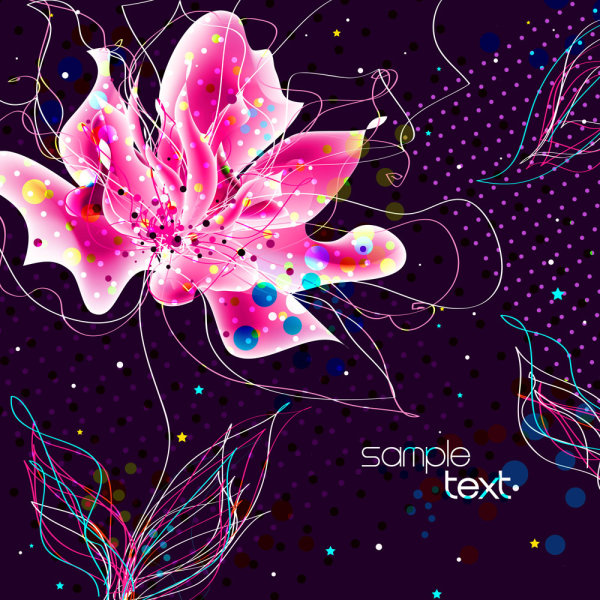 碎花幻想矢量背景01